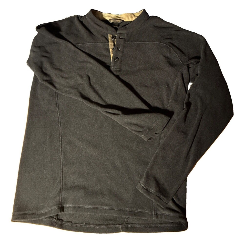 Free Soldier Men’s Med Black Long Sleeve Soft Polyester Shirt Button Up